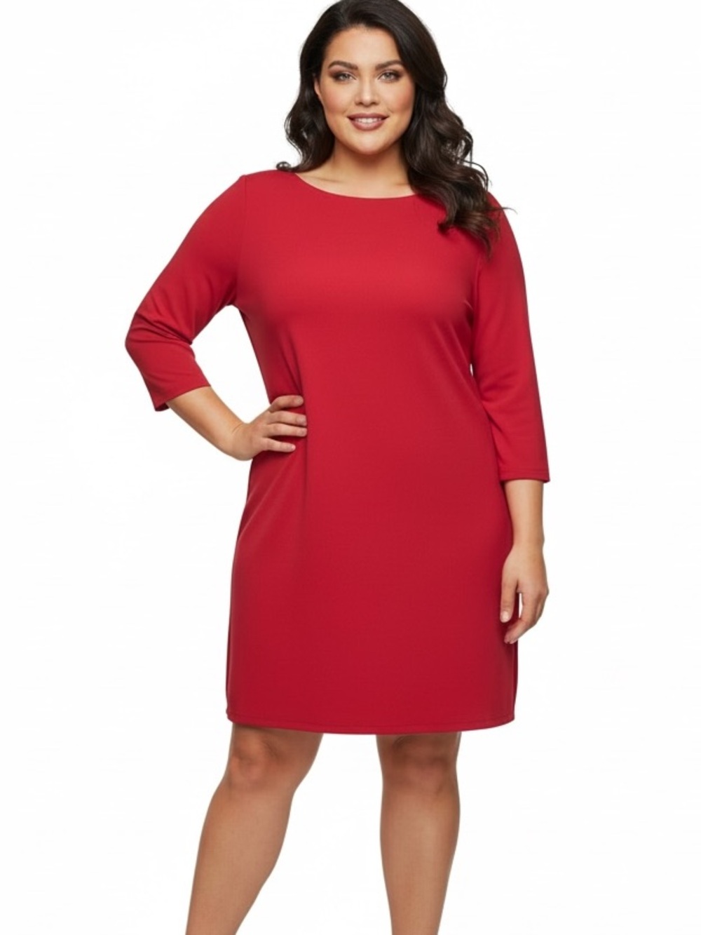 BB Dakota Sz L Red Shift Dress - Classic 3/4 Sleeve Brilliant Red Back Zip | NWT